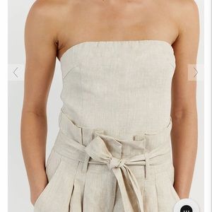 DISSH linen strapless top: neutral